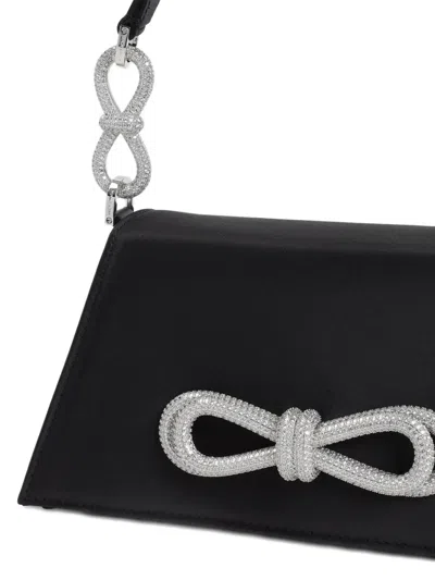 Mach&mach Samantha Double Bow Patent Leather Shoulder Bag In Black