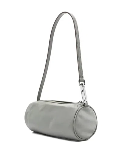 Tory Burch Virginia Cylinder Bag With Double-t Plaque In Gray