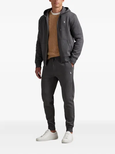 Polo Ralph Lauren Trousers Featuring Elastic Waistband And Ribbed Cuffs In Gray