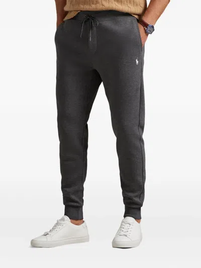 Polo Ralph Lauren Trousers Featuring Elastic Waistband And Ribbed Cuffs In Gray