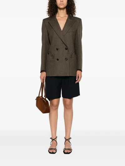Blazé Milano Double-breasted Jacket With Houndstooth Pattern Blaze In Gray