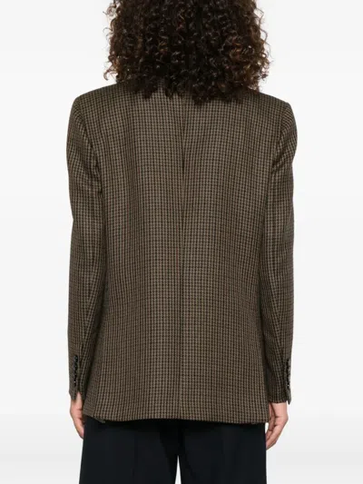 Blazé Milano Double-breasted Jacket With Houndstooth Pattern Blaze In Gray