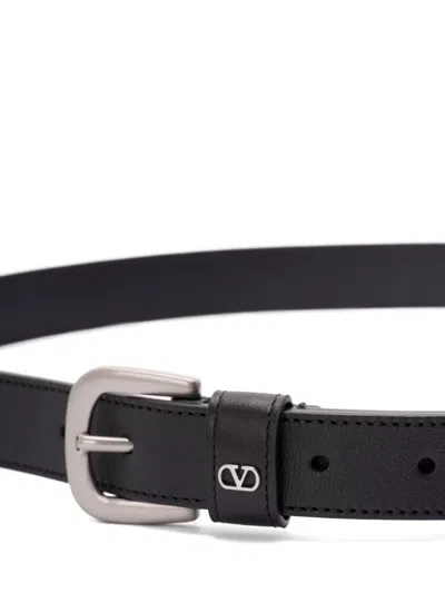 Valentino Garavani "vlogo Signature" Belt In Black