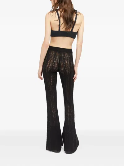 Alanui Desert Drift Open-knit Wool Top In Black