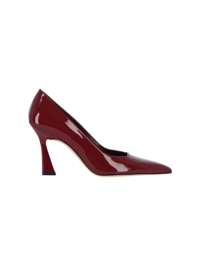 Stuart Weitzman Pointed Toe Patent Finish High Heel In Red