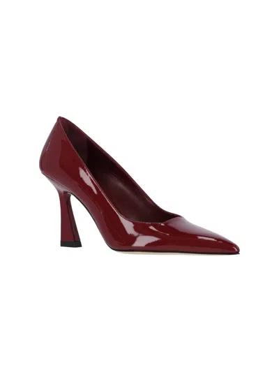 Stuart Weitzman Pointed Toe Patent Finish High Heel In Red