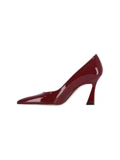 Stuart Weitzman Pointed Toe Patent Finish High Heel In Red