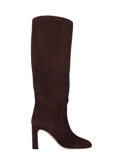 Stuart Weitzman 85mm Block-heel Suede Boots In Brown