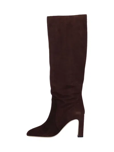 Stuart Weitzman 85mm Block-heel Suede Boots In Brown
