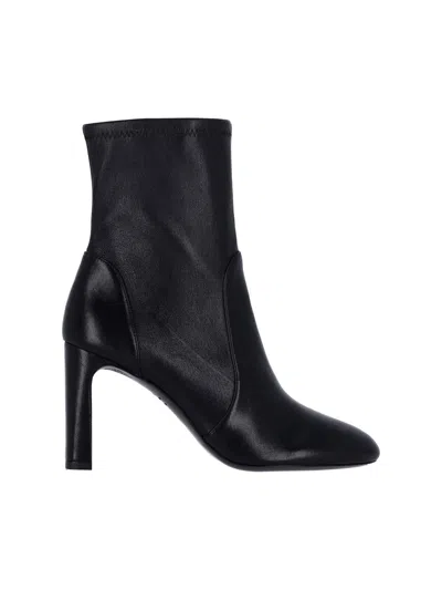 Stuart Weitzman Babette Leather Booties In Black