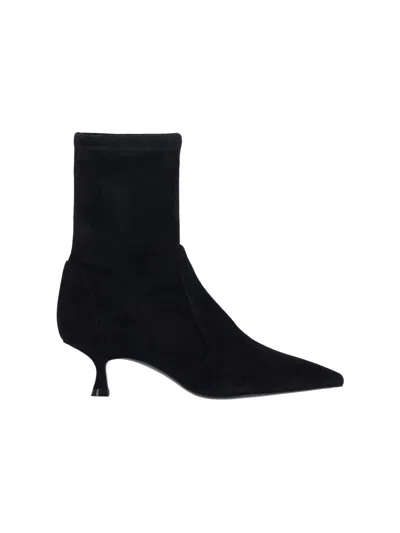 Stuart Weitzman Stuart Sculpt Pointy Toe Bootie 50 In Black