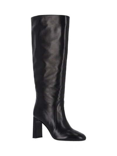 Stuart Weitzman Babette Leather Tube Boot In Black