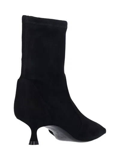 Stuart Weitzman Stuart Sculpt Pointy Toe Bootie 50 In Black