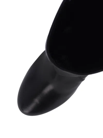 Stuart Weitzman Babette Leather Tube Boot In Black