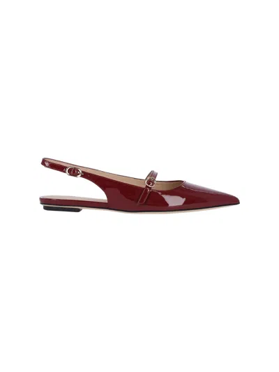 Stuart Weitzman Adjustable Strap Slingback Sandals In Burgundy