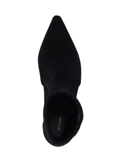 Stuart Weitzman Stuart Sculpt Pointy Toe Bootie 50 In Black
