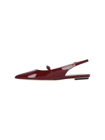 Stuart Weitzman Adjustable Strap Slingback Sandals In Burgundy