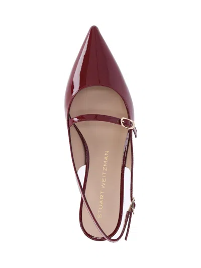 Stuart Weitzman Adjustable Strap Slingback Sandals In Burgundy