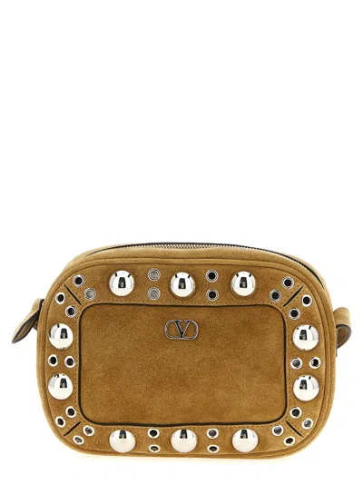 Valentino Garavani 'nellcôte' Shoulder Bag In Gold