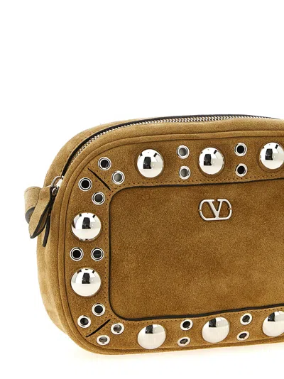 Valentino Garavani 'nellcôte' Shoulder Bag In Gold