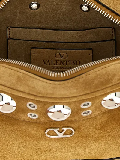 Valentino Garavani 'nellcôte' Shoulder Bag In Gold