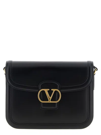 Valentino Small Vlogo Signature Flap Shoulder Bag In Black