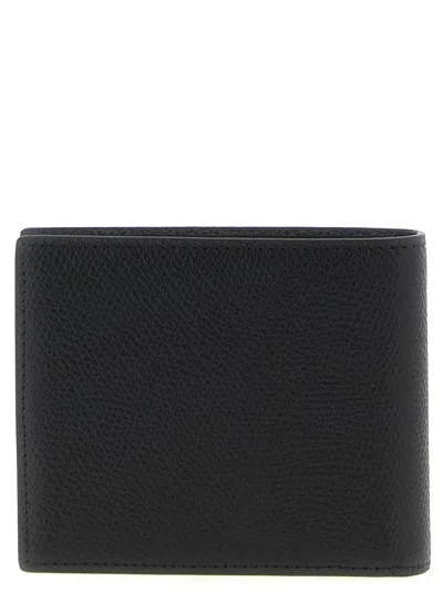 Valentino Garavani Textured Leather Wallet With Subtle Logo Detail In Black