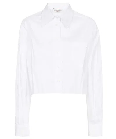 Ermanno Scervino Embroidered-logo Cotton Shirt In White