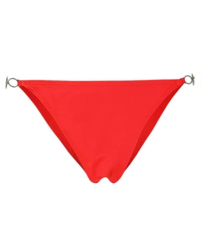 Diesel Logo-plaque Side-ring Bikini Bottom In Red