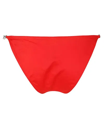 Diesel Logo-plaque Side-ring Bikini Bottom In Red