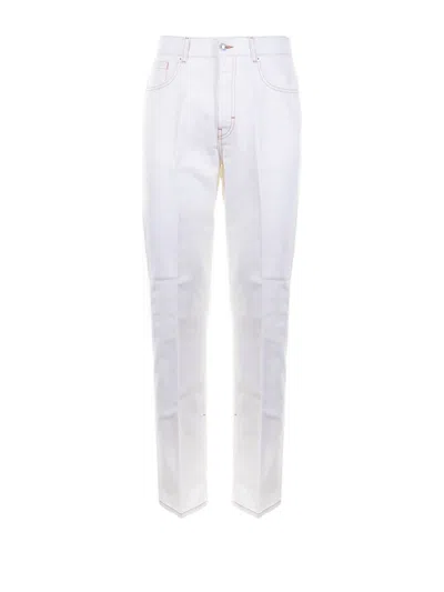 Givenchy Men White Denim Wide-leg Jeans In White