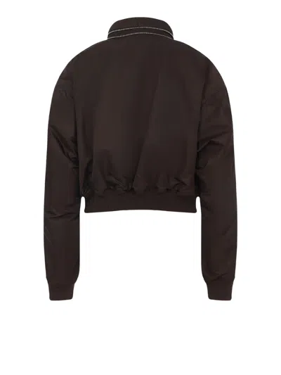 Givenchy Cropped Flap Pocket Jackets With High Collar In Brown