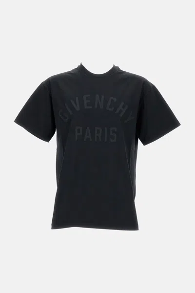 Givenchy Black T-shirt With Maxi Logo On The Front In Cotton Man