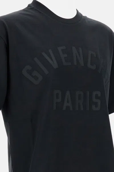 Givenchy Black T-shirt With Maxi Logo On The Front In Cotton Man