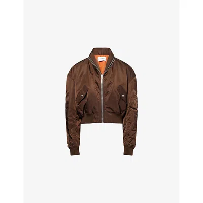 Givenchy Cropped Flap Pocket Jackets With High Collar In Brown