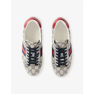 Gucci Ace Monogram Canvas Low-top Sneakers In Multi