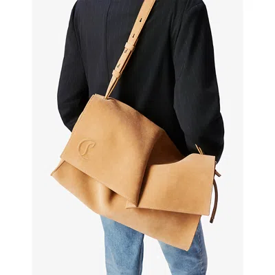 Christian Louboutin Womens Lionne Baggy Large Leather Shoulder Bag In Brown