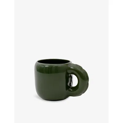 Home Studyo Moss Gloss Gaston Ceramic Mug 14cm In Green