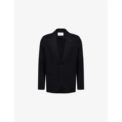 Givenchy Mens Black Regular-fit Notch-lapels Wool Blazer In Black