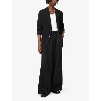 Givenchy Mens Black Regular-fit Notch-lapels Wool Blazer In Black