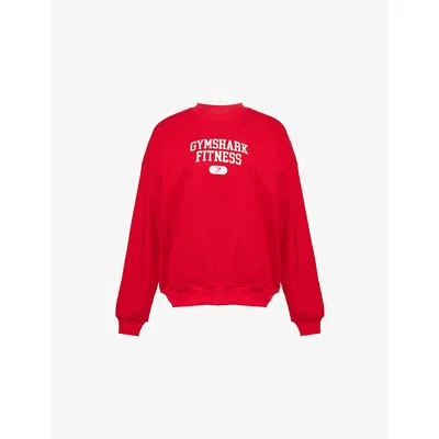 Gymshark Womens Red Varsity Graphic Cotton-blend Sweatshirt In Red