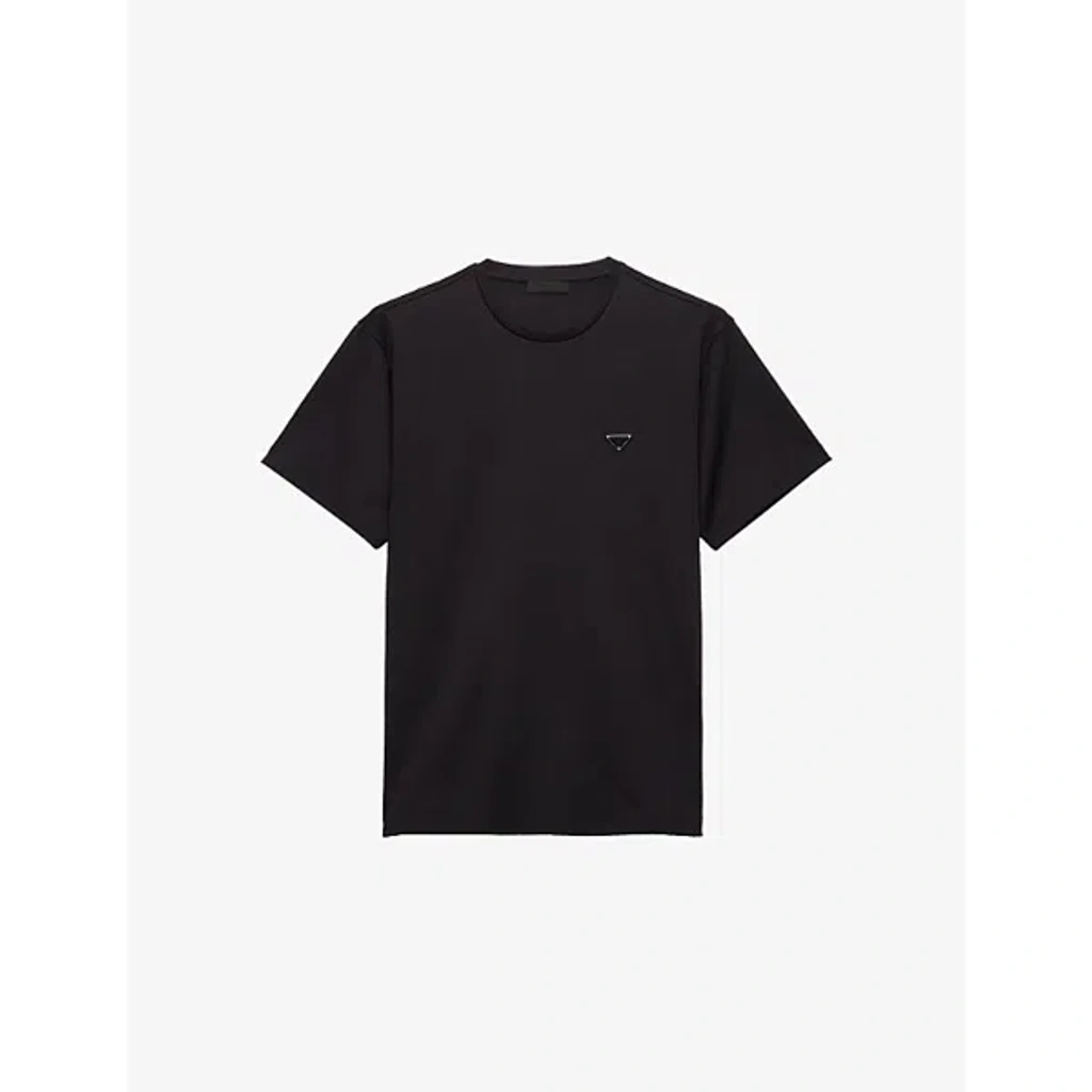 Prada Technical-jersey T-shirt In Black | ModeSens