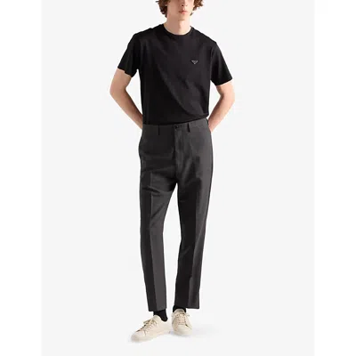 Prada Technical-jersey T-shirt In Black