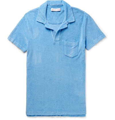 Orlebar Brown Terry Short-sleeve Polo Shirt, Riviera
