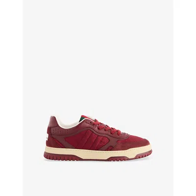Gucci Re-web Low-top Sneakers In Burgundy