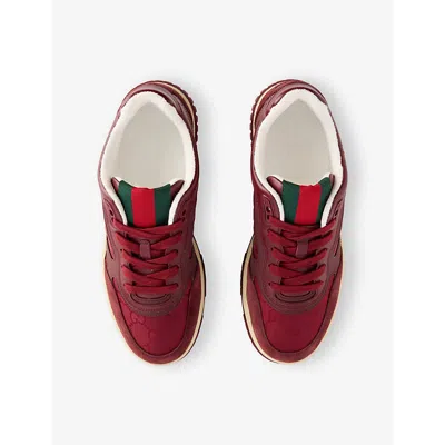 Gucci Re-web Low-top Sneakers In Burgundy