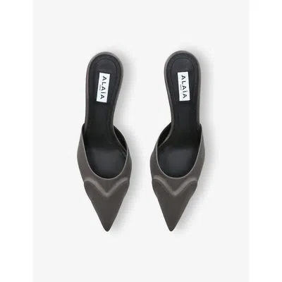 Alaïa Le Caur 3d 55 Satin Mules In Brown
