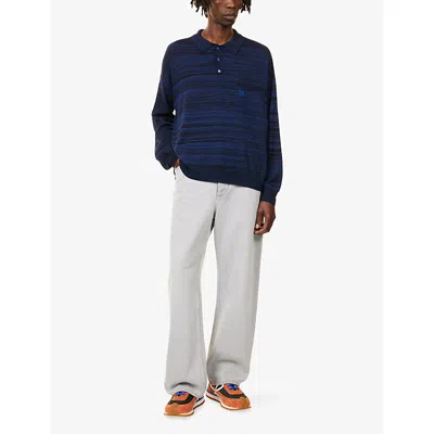 Loewe Striped Wool Polo Shirt With Chest Pocket In Multi