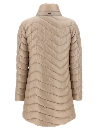 Herno Quilted Glossed Shell Jacket In Nude
