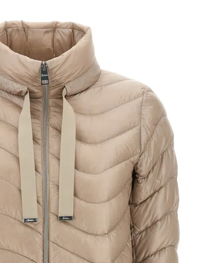 Herno Quilted Glossed Shell Jacket In Nude